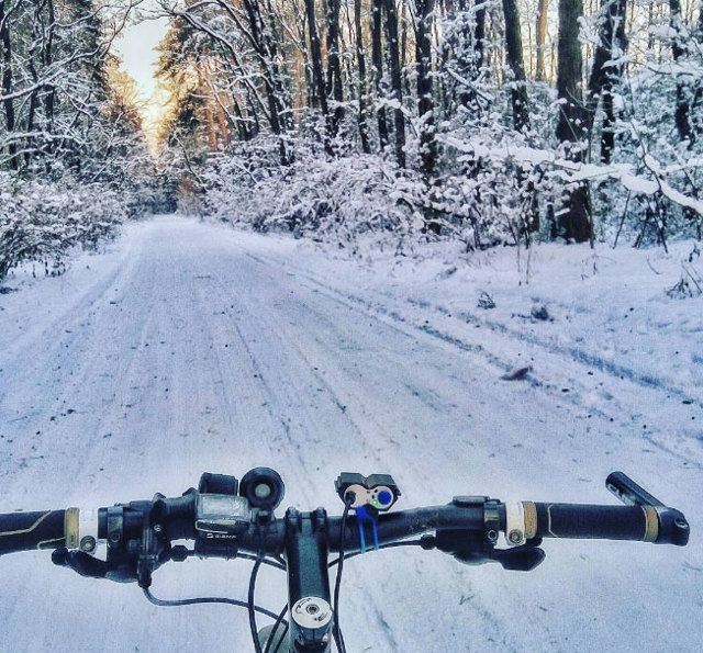 На велосипеде в зиму